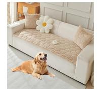 YUEZHONG Fundas De Sofá For Mascotas De Terciopelo Difuso, Fundas De Sofá Ultrasuaves For Sofá De 3 Cojines, Aptas For Mascotas, Cubre Sofá Acolchado Antideslizante, Lavable(Camel,90x160cm/35x63in)