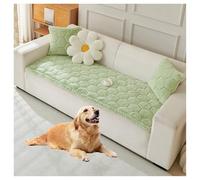 YUEZHONG Fundas De Sofá For Mascotas De Terciopelo Difuso, Fundas De Sofá Ultrasuaves For Sofá De 3 Cojines, Aptas For Mascotas, Cubre Sofá Acolchado Antideslizante, Lavable(Green,90x160cm/35x63in)