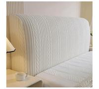 YUEZHONG Fundas Elásticas For Cabecera De Cama Queen Cal King Tamaño Completo, Funda For Cabecera De Cama De Jacquard con Hojas A Rayas(Cream,Queen/55-63in)