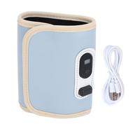 Yuezhongoo Baby Bottle Insulation Lid 21 Speeds Temperature Adjustable Portable USB Baby Milk Warmer with LED Display Storage Protection Thermal Thermostat Suitable for Car Travel (Blå)