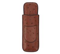 Yuezhongoo Caja de cigarro de Cuero, portavasos de cigarro PU Cuero marrón 2 Dedos Cargar con Bolsillo de Bolsillo portátil para Hombres de Aniversario