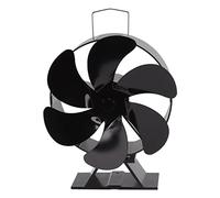 Yuezhongoo Ventilador de estufa de madera, ventilador de chimenea de 6 cuchillas, módulo termoeléctrico, circulación de aire ardiente con alimentación para el hogar, accesorios de estufa de