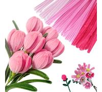 yufana 300 Piezas, Limpiapipas, Limpia Pipas Para Manualidades, Alambre Manualidades, DecoracióN Creativa De Navidad, 3 Colores (Rosa364)