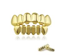 yufana Accesorios de Hip-Hop, Decoración de Dientes para Halloween, Dientes de Hip Hop, Dientes de Vampiro Hip-Hop, Adecuado para Halloween, Fiestas, Cosplay y Muchas Otras Ocasiones(Oro)