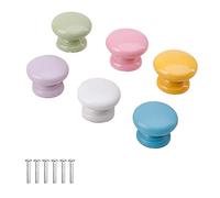 yufana Achengqi 6 Piezas Pomo de Armario Redondo Cajón Vistoso Pomos Pomo Puerta Armario Decorativos Tiradores para Cajones Infantiles para Muebles para Gabinetes de Dormitorio de Niños Cajones