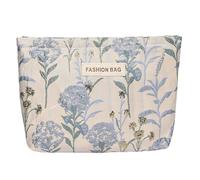 yufana Bolsa de CosméTicos de Viaje, Bolsa de Maquillaje PortáTil, Bolsa de Maquillaje Floral PortáTil con Cremallera Grande, Bolsa de Aseo Multifuncional para Mujeres Y NiñAs (Azul354)