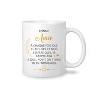 Yufansd Amie Cada vez que usas esta taza espero que te recuerde cómo se le gusta taza para novia, regalo de cumpleaños y Navidad, 325 ml (buena amiga)