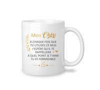 Yufansd Mon Chéri Cada vez que usas esta taza Espero que te recuerde cuánto te amo, taza de regalo para marido novio cumpleaños Navidad San Valentín taza 325 ml (Mi querido)