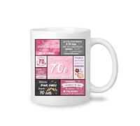 Yufansd - Taza de cumpleaños para mujer de 70 años, humor, setenta años, inspiración, idea de regalo, fiesta, Navidad, mujer, amiga y familia, diseño original