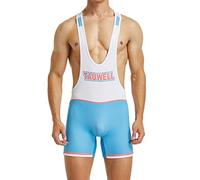 YUFEIDA - Camiseta deportiva de una pieza para hombre, camiseta interior activa, mono de boxeo, ropa de lucha libre, camiseta base activa, M