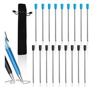 YUFFQOPC 20 minas de repuesto para bolígrafos de 2,75 pulgadas, para bolígrafos de cristal de diamante, universales, negro/azul, para bolígrafos con bolsa de terciopelo (20)