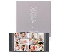 Yuforr Álbum de fotos de 6 x 4 pulgadas, 600 bolsillos, álbumes de fotos de lino para aniversario de boda familiar, álbum para fotos de paisaje de 10 x 15 cm, color blanco