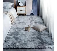 YUGAOYU Alfombra Habitacion 210 x 380 cm Tie Dye Alfombra Salon y de Habitacion Antideslizante for Living Room Niña Juvenil Adulto, Gris Claro