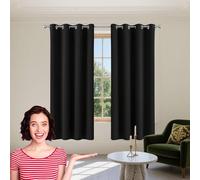 YUGAOYU Visillos Dormitorios Cortinas 100 x 120 cm Opaca Termica Isolante Cortina Salon Cortina Opaca para Dormitorio, Salón, Negro