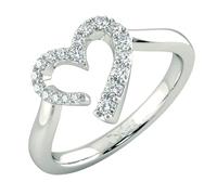 YUGNA The Innocent Love RNG-2158 - Anillo de moissanita de 0,211 quilates con plata de ley 925 de 2,45 gramos, Plata de ley Plata de ley Moissanita, Moissanita