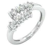 YUGNA The Tranquil Journey RNG-2598 - Anillo de moissanita de 0,259 quilates con plata de ley 925 de 3,39 gramos, Plata de ley Plata de ley Moissanita, Moissanita