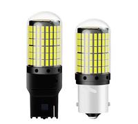 YUGRUPJG 2 bombillas LED 1156 BA15S P21W PY21W BAU15S T20 W21W WY21W 144SMD sin hiperflash, luces de giro for coche, luz de marcha atrás automática CANbus.(T20 W21W Red)