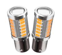 YUGRUPJG 2 luces LED de estacionamiento for coche, 1156PY BAU15S PY21W, 150 grados, 33 SMD 5630, 1056, naranja y rojo, luz de freno e intermitente, 12 V, 33 SMD 5730