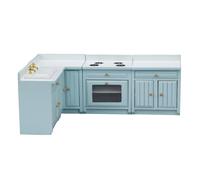 YUGSHNKFC 1/12 1/12 Casas Muñecas Modelo Cocina Madera Cocina Cocina Estufa Cocina con Puertas Que Funcionan