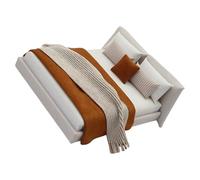 YUGSHNKFC 1/20 Casas Muñecas Muñecas Dormitorio En Miniatura Decorativa Cama Doble con Cama para Proyecto Manual