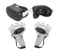 YUGSHNKFC 1 Juego De Cubierta Agarre del Controlador con Facial Funda Protectora Kit Almohadilla Silicona para Quest2 Juego Protección Realidad Virtual Protector Funda Gel