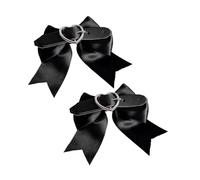 YUGSHNKFC 2 horquillas con lazo en forma de corazón para niñas, punk, clip para el pelo de Halloween, coleta de caballo con cadena para mujer