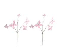 YUGSHNKFC 2 tallos de flores de imitación con 5 flores de mariposa, ramas de decoración de recepción de boda, 70 cm de longitud, a prueba de decoloración, decoración de fiesta