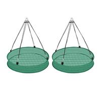 YUGSHNKFC 2pcs Net Hanging Bird Feeder Tray Outdoor Garden Decoration For Watching Accessories Polyester Feeder