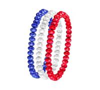 YUGSHNKFC 3 / Set Pulsera apilable Bohemia patriótica con Detalle de Cuentas de Rojo, y para la Cadena de Mano del Día de la Independencia