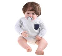 YUGSHNKFC 61 Cm Realista Realista Realista para Muñeca Piel Blanca para Muñeca con Cabello Negro Educativo Niños Renacidos para Y Coleccionista Y