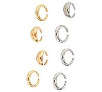YUGSHNKFC 8 anillos de citas, anillos abiertos, ajustables, anillos geométricos abiertos, joyería de dedo adecuada para fiestas diarias, Zinc