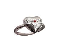 YUGSHNKFC Anillos abiertos de corazón con diseño de cuadros de aceite de goteo, vintage, para mujeres y niñas, anillos de color plateado, joyería de moda, Cobre