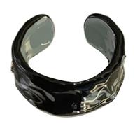 YUGSHNKFC Anillos abiertos esmaltados con lámina dorada con acabado artístico de aceite de goteo, joyería de cerámica para mujeres de moda, festival único, Cerámica