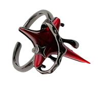 YUGSHNKFC Anillos abiertos, joyería de mano, anillos de moda en forma de estrella, textura de aleación gótica, adecuados para entusiastas de la moda, regalo elegante joyería de abalorios