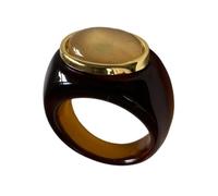 YUGSHNKFC Anillos geométricos de resina simple, piedras preciosas coloridas, punk, impermeables, accesorio de moda para uso diario, Resina