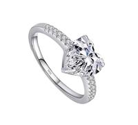 YUGSHNKFC Anillos geométricos modernos con corazón brillante, unisex, accesorios de joyería adecuados para amantes de la moda, talla única, como se describe, como se describe