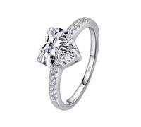 YUGSHNKFC Anillos geométricos modernos con corazón brillante, unisex, accesorios de joyería adecuados para amantes de la moda, talla única, como se describe, como se describe