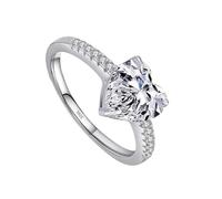 YUGSHNKFC Anillos geométricos modernos con corazón brillante, unisex, accesorios de joyería adecuados para amantes de la moda, talla única, como se describe, como se describe