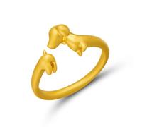 YUGSHNKFC Anillos únicos inspirados en el perro salchicha, tamaño ajustable, anillos abiertos, joyería, personalidad, decoración de dedos, adorno retro, como se describe