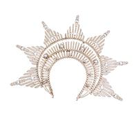 YUGSHNKFC Aro de pelo con perlas y pinchos, accesorios para el cabello vintage para concursos de belleza, diadema de boda, accesorios para fotos de novia