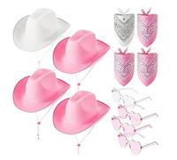 YUGSHNKFC Bandana de discoteca y sombrero de vaquera y disfraz de fiesta para mujer, juego de 12 piezas