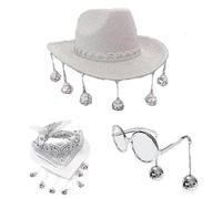 YUGSHNKFC Bandana de discoteca y sombrero de vaquera y disfraz de fiesta para mujer, juego de 3 piezas