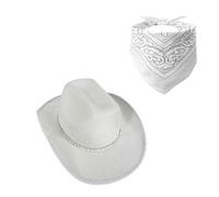YUGSHNKFC Bandana y sombrero de novia Panamá de cristal para despedida de soltera, cóctel, fiestas, accesorios de vacaciones