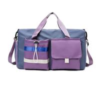 YUGSHNKFC Bolsa de equipaje de gran capacidad, impermeable, fácil organización para viajes de corta distancia, Color de contraste azul, Bolsa de hombro