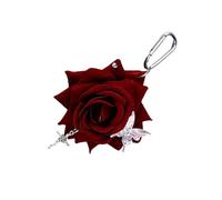 YUGSHNKFC Butterfly Rose Artificial Flower Keychain Flexible PVC Design Lightweight Accessory for Bags Keys Fashion Jewelry Lightweight Rose Key Chain