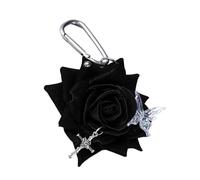 YUGSHNKFC Butterfly Rose Artificial Flower Keychain Flexible PVC Design Lightweight Accessory for Bags Keys Fashion Jewelry Lightweight Rose Key Chain