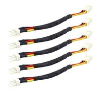 YUGSHNKFC Cable reductor de velocidad de ventilador de CPU de 12 cm, reductor de velocidad, conector macho a hembra de 3 pines para PC, para funda, cable de resistencia de 5 piezas