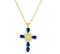 YUGSHNKFC Cadena de clavícula con forma de crucifijo, gargantilla ajustable unisex para creyentes fieles, Cobre
