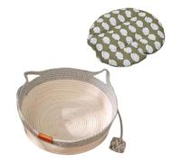 YUGSHNKFC Cama tejida para mascotas gatito cachorro regalo de cumpleaños para mascotas resistente a los arañazos para perros y gatos Camas coloridas nido cesta tejida a mano cesta para gatos