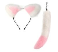 YUGSHNKFC Colgante decorativo de cola de zorros de moda con forma de ojo de gato, adorno para el pelo, elegante accesorio de llavero de cola de zorro